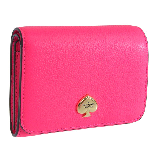 ケイトスペード 財布 レディース 2つ折り 折財布 コンパクト アウトレット レザー ピンク KAYLA PEBBLED LEATHER SMALL L KK056 650 kate spade