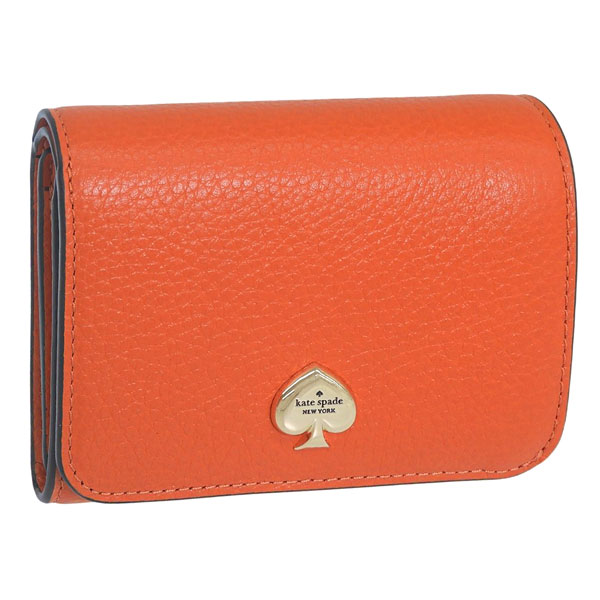 ケイトスペード 財布 レディース 2つ折り 折財布 コンパクト アウトレット レザー オレンジ KAYLA SM LZIP WALLET KK056 800 kate spade