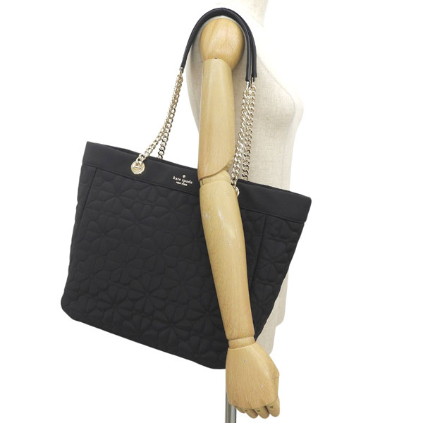 ケイトスペード バッグ レディース トートバッグ アウトレット ブラック SPADE FLOWER QU XL TOTE KK074 001 kate spade A4対応の画像
