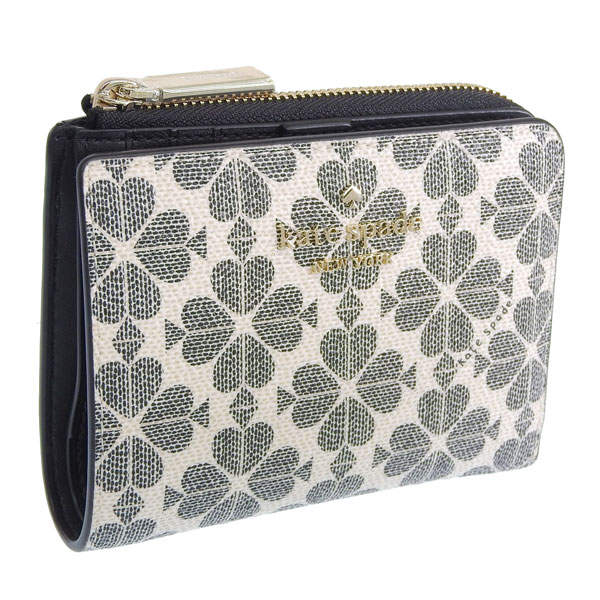 ケイトスペード 財布 レディース 2つ折り 折財布 コンパクト アウトレット ブラックマルチ SPADE FLOWER SM LZIP WAL KK894 001 kate spade