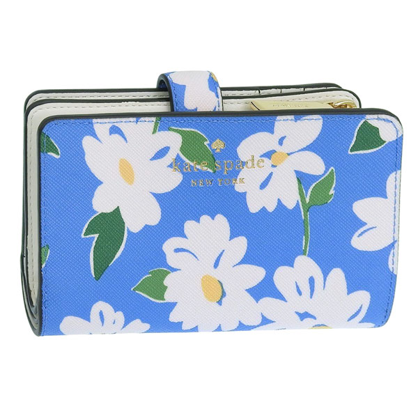 ケイトスペード 財布 レディース 二つ折り財布 アウトレット 花柄 ブルーマルチ SCHUYLER MED COMPACT KK923-960 KATE SPADE