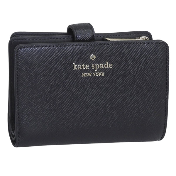 【sale】 kate spade 新品 コンパクト財布 黒 kate spade NEW YORK（ケイト・スペード ニューヨーク） ケイト