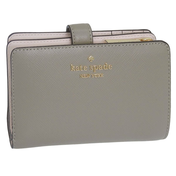 ケイトスペード 財布 レディース 2つ折り 折財布 コンパクト アウトレット レザー オリーブグリーン WALLETS MED COMBIFLD KN752 020 kate spade