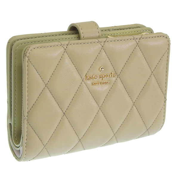 ケイトスペード 財布 レディース 2つ折り 折財布 コンパクト アウトレット レザー グリーン wallets med combifld KN755 200 kate spade