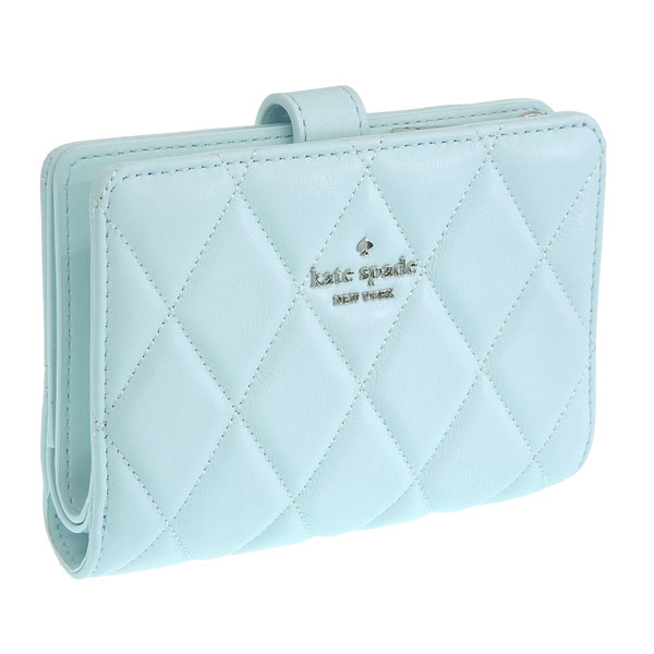ケイトスペード 財布 レディース 2つ折り 折財布 コンパクト アウトレット レザー ブルー wallets med combifld KN755 403 kate spade