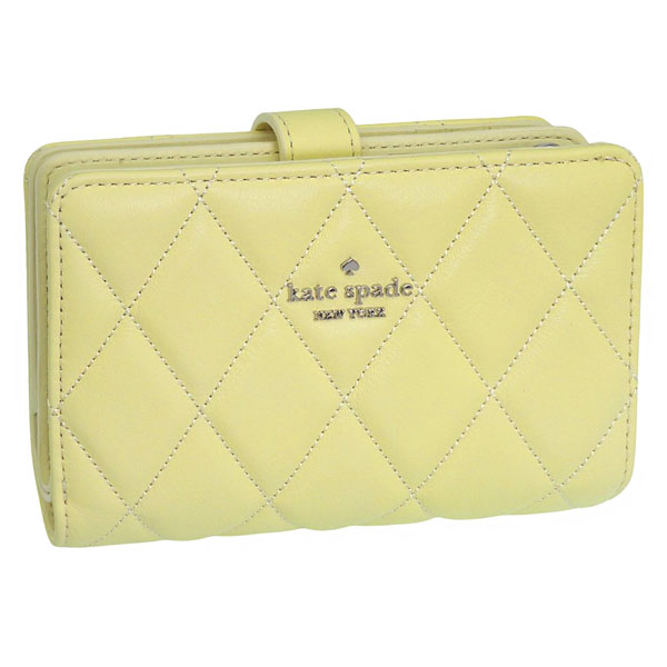 ケイトスペード 財布 レディース 2つ折り 折財布 コンパクト アウトレット レザー イエロー WALLETS MED COMBIFLD KN755 700 kate spade