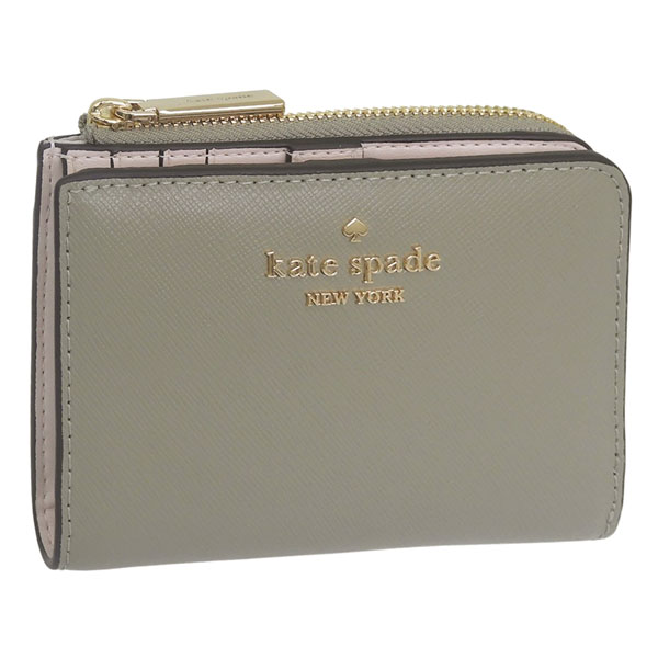 ケイトスペード 財布 レディース 2つ折り 折財布 コンパクト アウトレット レザー オリーブグリーン WALLETS SM LZIP WAL KN767 020 kate spade