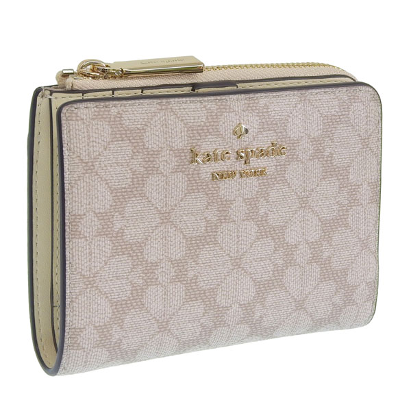 ケイトスペード 財布 レディース 2つ折り 折財布 コンパクト アウトレット ベージュ spade flower small l zip wallet KN768 251 kate spade