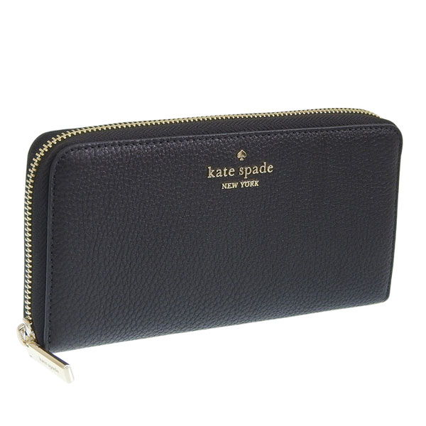 ケイトスペード 財布 レディース 長財布 アウトレット レザー ブラック wallets pebbled leather large KN775 001 kate spade