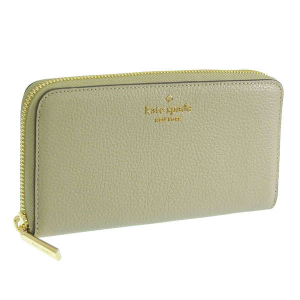 ケイトスペード 財布 レディース 長財布 アウトレット レザー グリーン wallets pebbled leather large KN775 202 kate spade