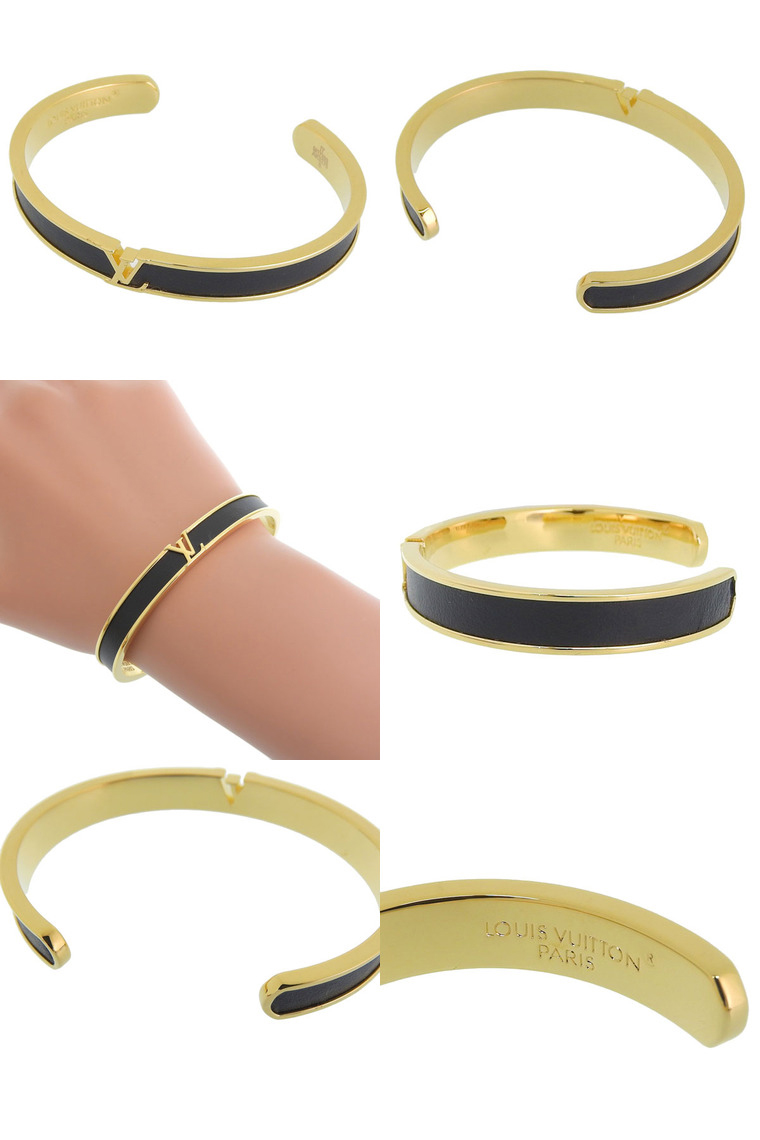 Louis Vuitton ルイヴィトン バングル ブラック×ゴールドMサイズ LOUIS VUITTON（ルイ・ヴィトン） 【並行輸入品】ルイヴィトン