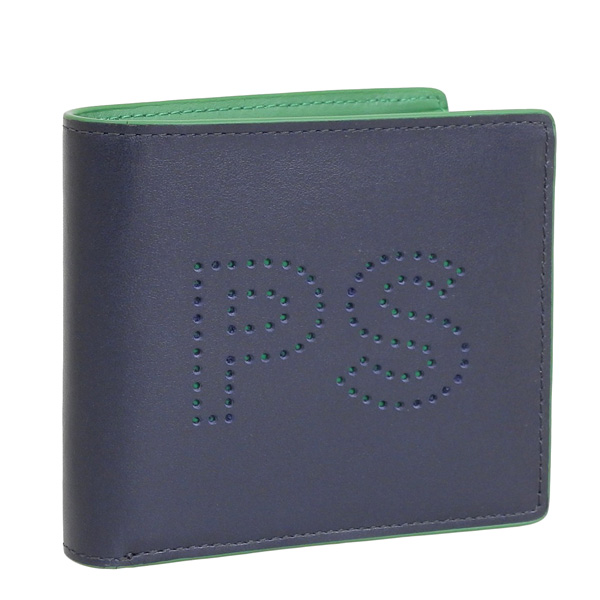 ポールスミス 財布 メンズ 二つ折り 折財布 レザー ネイビー WALET BFOLD AND COIN M2A7395 Paul Smith