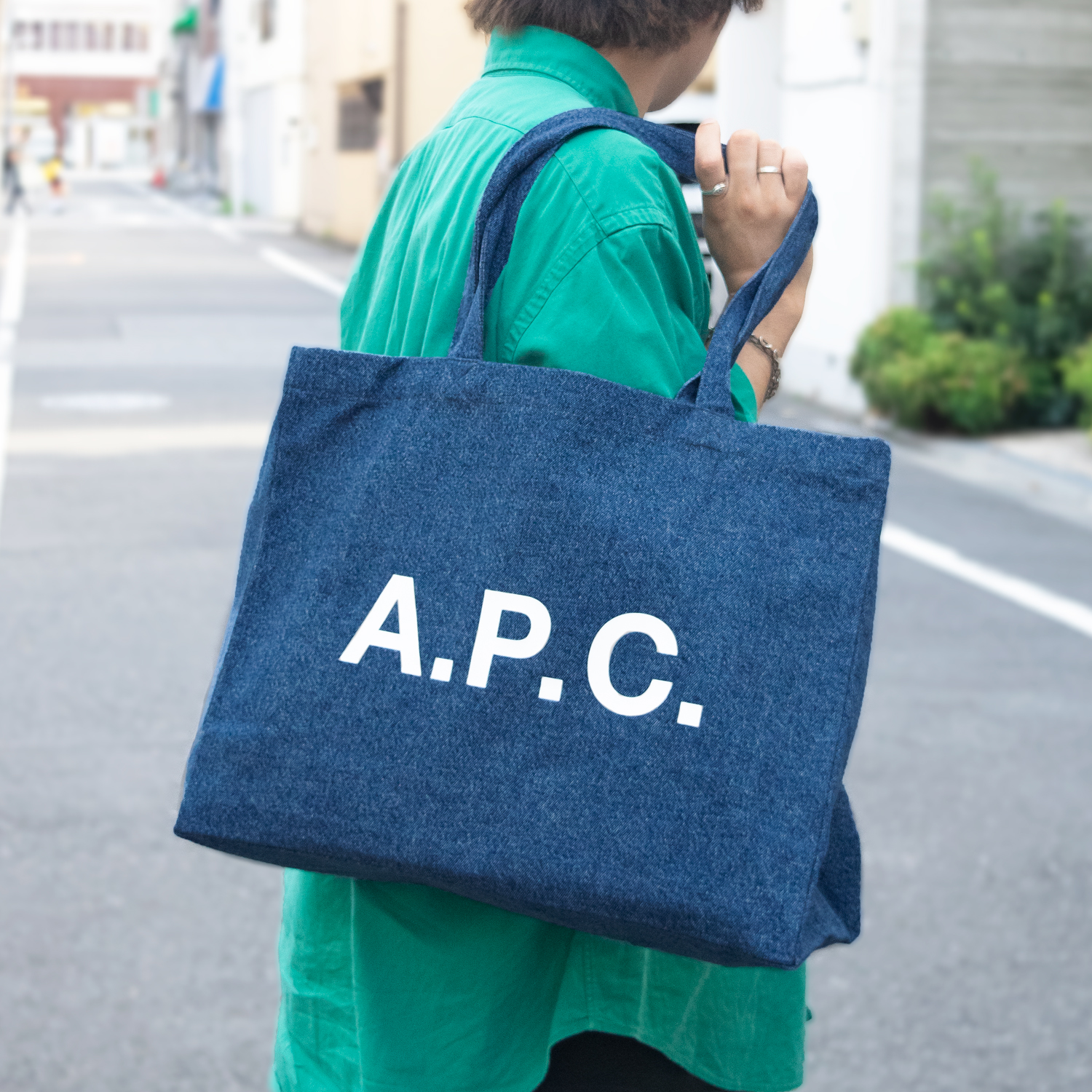 アーペーセー A.P.C. APC トートバッグ ショルダーバッグ デニム インディゴブルー メンズ レディース m61443ial