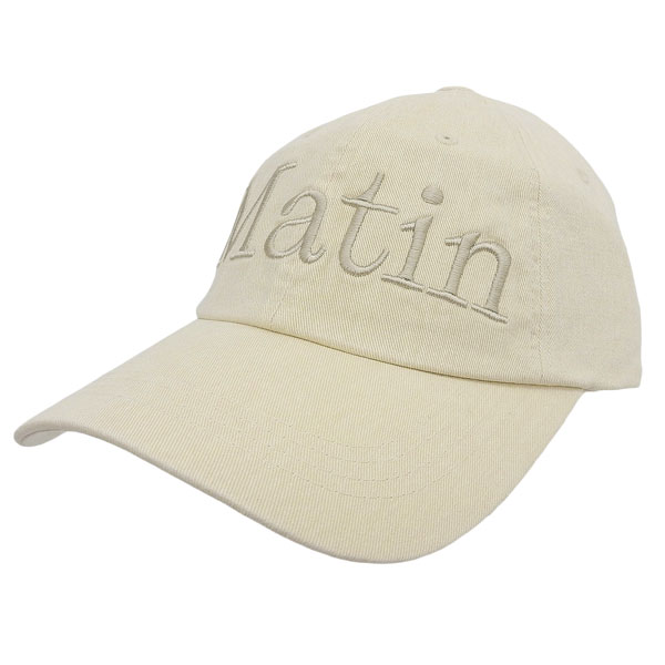 マーティンキム 帽子 メンズ レディース キャップ コットン ベージュ MATIN LOGO WASHED BALL CAP MK2600HT707V LE Matin Kim
