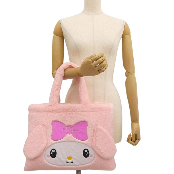 サンリオ マイメロディ バッグ レディース トートバッグ フェイクファー ピンク MMダイカットファートート 67 MM67 SANRIO A4対応 | sanrio | 05