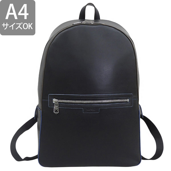 ポールスミス バッグ メンズ リュック リュックサック バックパック アウトレット レザー ブラック N152R 990 Paul Smith A4対応の画像