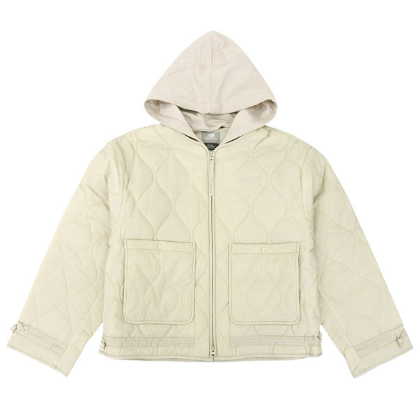 ニューバランス パデッドジャケット レディース アウター 95(L) ベージュ W Hood quilted semi crop padded jacket NBNQE4W902 BEI95 NEW BALANCE