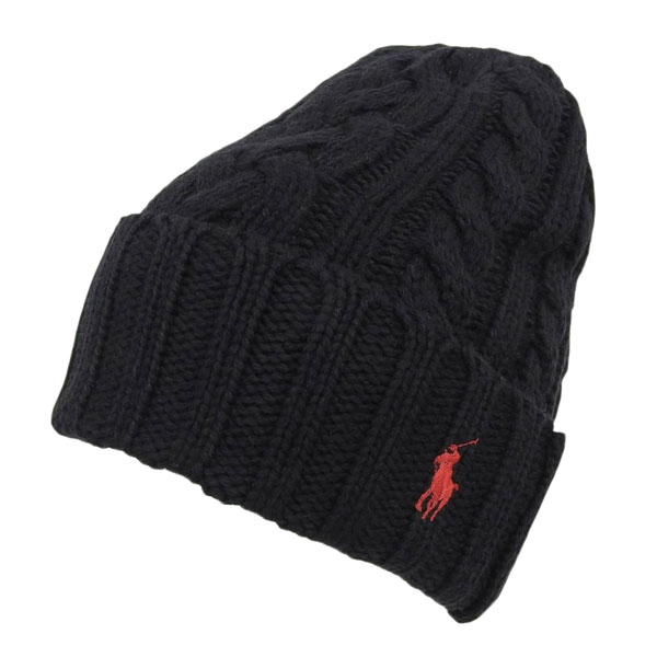 ラルフローレン 帽子 メンズ レディース ニット帽 ONE SIZE ブラック PC1432001 RALPH LAUREN | POLO RALPH LAUREN