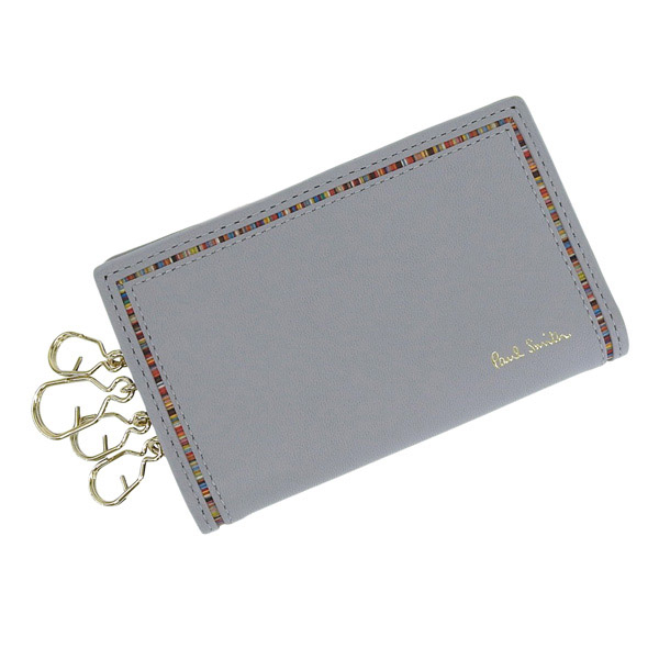 【ストアポイント5%還元】ポールスミス キーケース 小銭入れ付き 4連 メンズ レディース アウトレット 鍵入れ グレー ストライプ BPS276 PAUL SMITH(11050円)