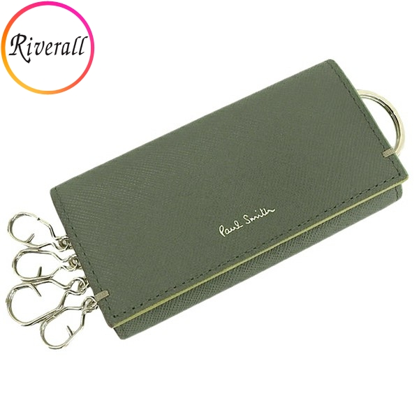 ポールスミス キーケース 4連 メンズ アウトレット レザー グレー PAUL SMITH
