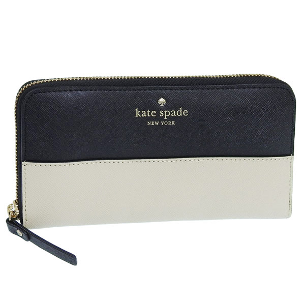 ケイトスペード 財布 レディース 長財布 アウトレット レザー ブラック×グレー CEDAR STREET LACEY PWRU3898-047 KATE SPADE