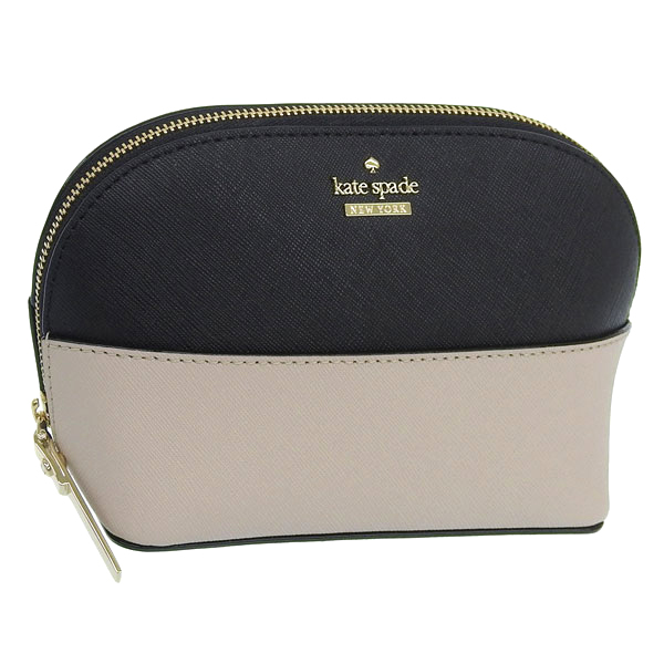ケイトスペード コスメポーチ 化粧ポーチ レディース アウトレット ブラック×ベージュ CAMERON STREET SMALL ABALENE PWRU5287-913 KATE SPADE