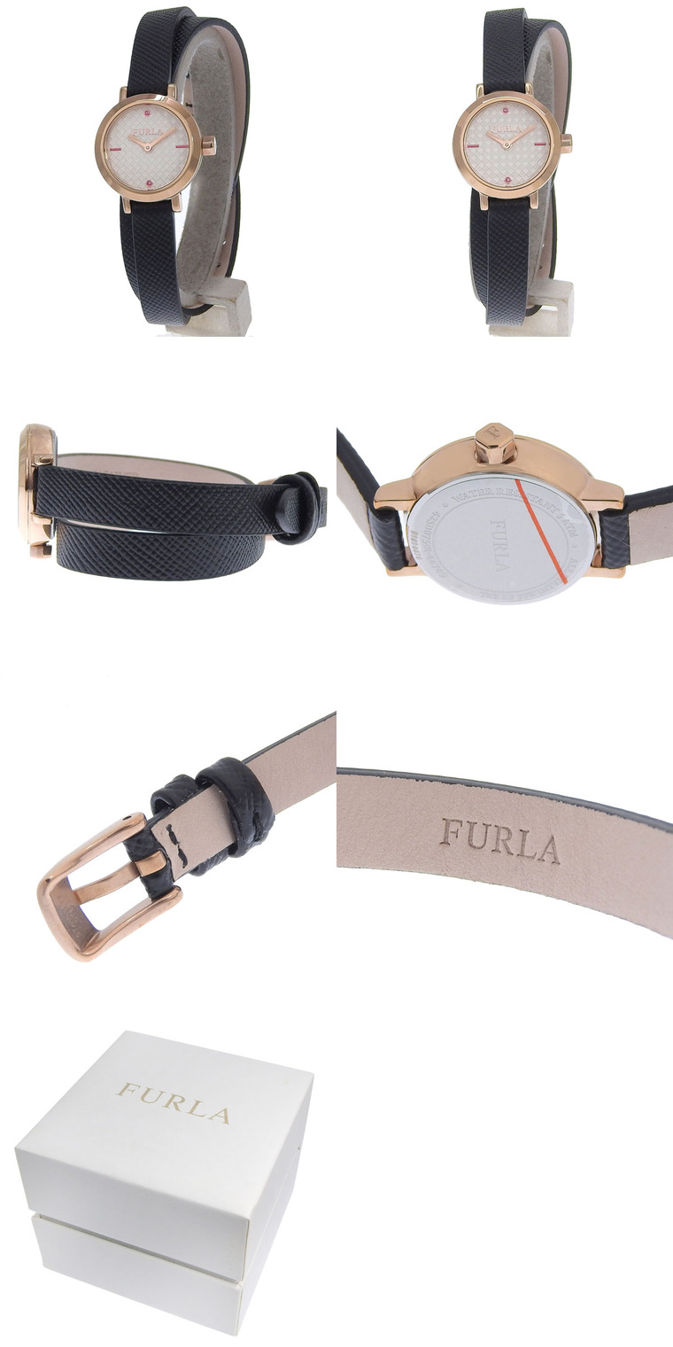 FURLA（フルラ） 腕時計 レディース SSレザー ブラック VITTORIA 21mm