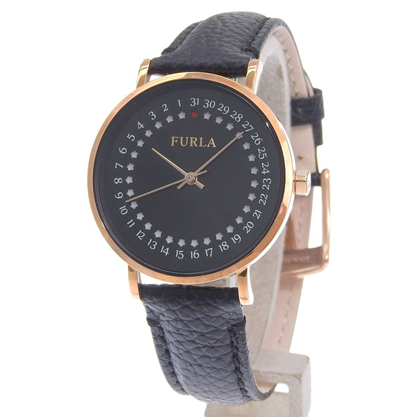 �t���� �r���v ���f�B�[�X SS���U�[ �u���b�N GIADA DATE 33mm 3H BLACK DIAL R4251121505 FURLA