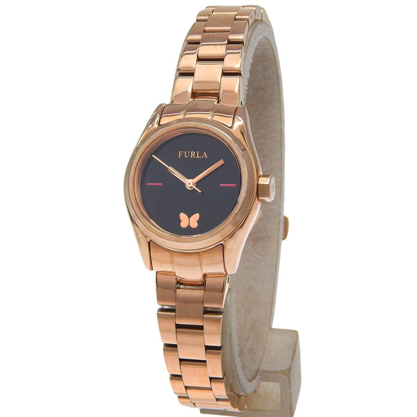 フルラ 腕時計 レディース SS ゴールド EVA 25mm 3H BLACK DIAL RG BR R4253101537 FURLA