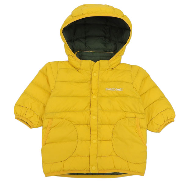 モンベル ネージュダウン パーカ Baby's 90サイズ ナイロン イエロー ダウンジャケット リバーシブル 子供 キッズ ベビー 1101649 mont-bell
