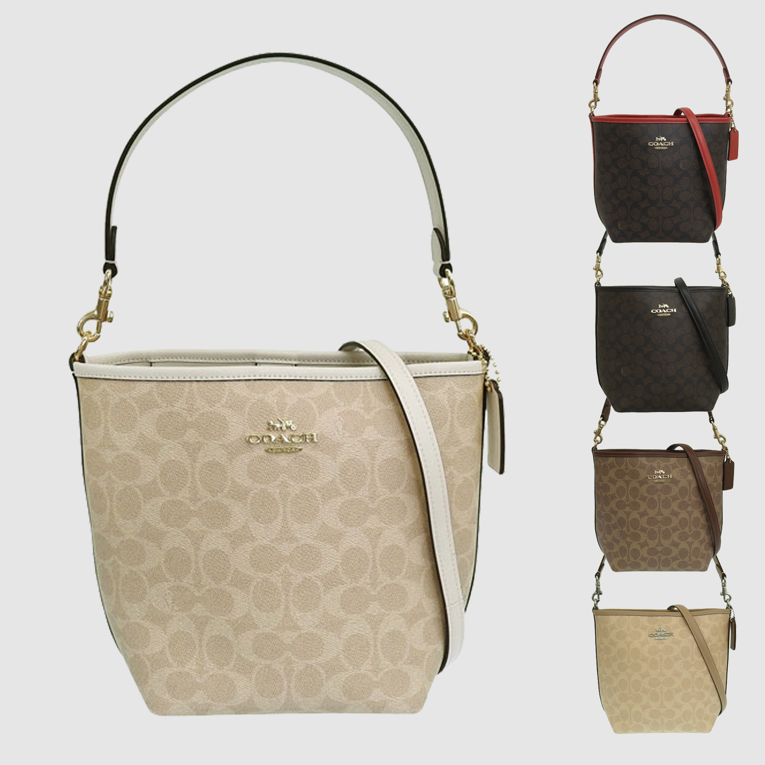 COACH(コーチ) ショルダーバッグ - F88008 白×カーキ×マルチ レザー コーチ COACH COACH コーチ C8321 ショルダーバッグ （ワインマルチ