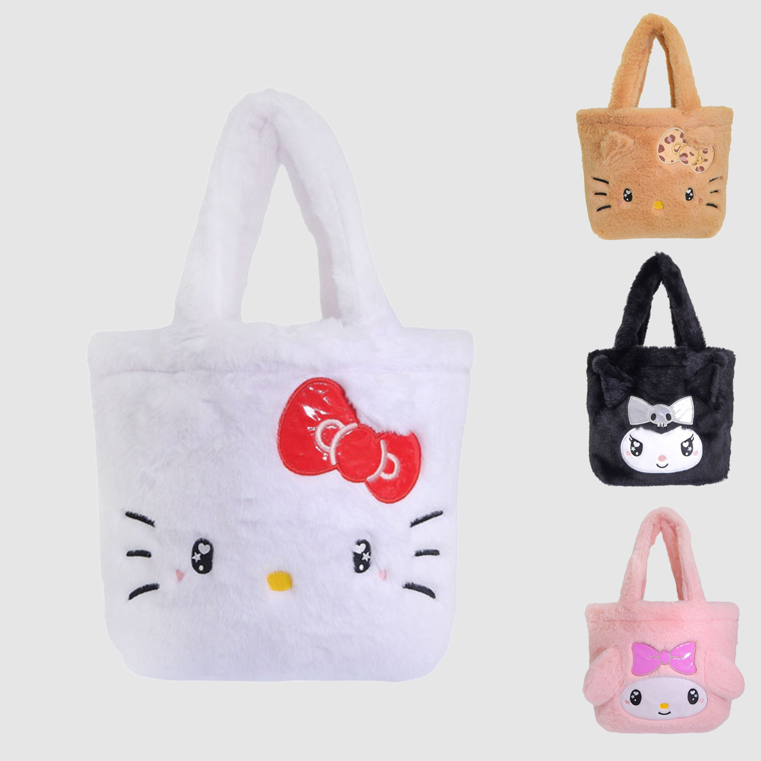 サンリオ キティ クロミ マイメロディ バッグ レディース ハンドバッグ フェイクファーダイカットファーテサゲ SANRIO | sanrio