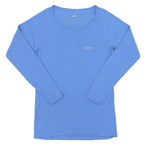 モンベル アンダーウェア インナー レディース Lサイズ ブルー ジオライン L.W.ラウンドネックシャツ Women's 1107733 mont-bell