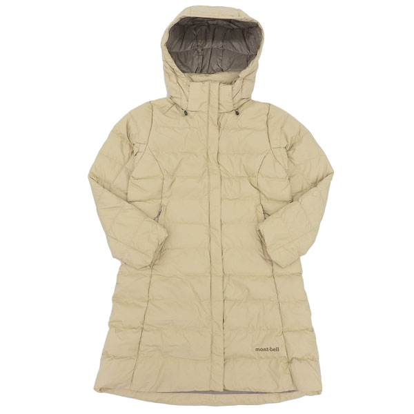 モンベル トラベルダウンロングコート レディース ダウンコート ダウンジャケット M ゆったり幅 タン 1101550 mont-bell