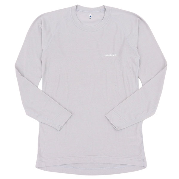 モンベル アンダーウェア メンズ インナー XSサイズ ライトグレー ジオライン L.W.ラウンドネックシャツ RXS1107732LGY mont-bell
