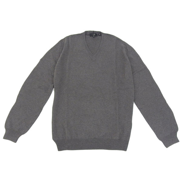 Dunhill セーター Vネック ニット メンズ XL カシミヤ チャコールグレー SK0200FXLCHA ダンヒル