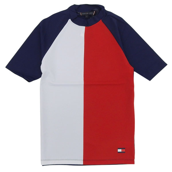 トミーヒルフィガー 水着 メンズ Tシャツ L ネイビーマルチ RASHGUARD SS UM0UM01153416L TOMMY HILFIGER