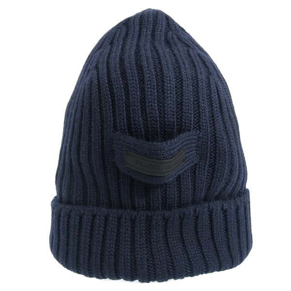 プラダ PRADA PRADA プラダ CAPPELLO ウール ニット帽 （ネイビー）