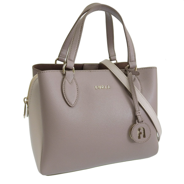FURLA 2way ショルダーバッグ ハンドバッグ ブルーグレー