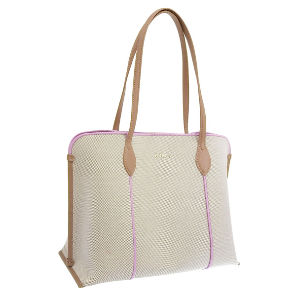 フルラ バッグ レディース トートバッグ アウトレット ベージュパープルマルチ VITTORIA L TOTE WB00418BX07072097S FURLA A4対応