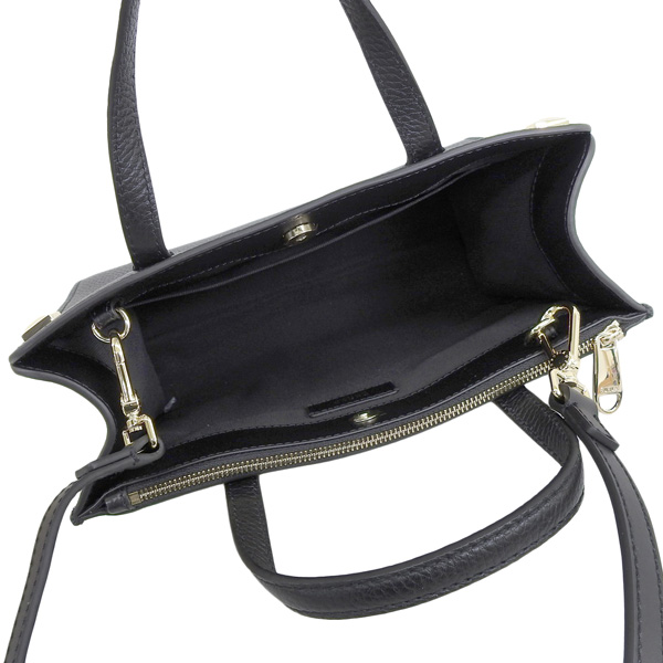 FURLA ブラックレザーハンドバッグ　2way フルラFURLA 2wayレザーバッグ 黒 | DCブランド古着通販プレイフル