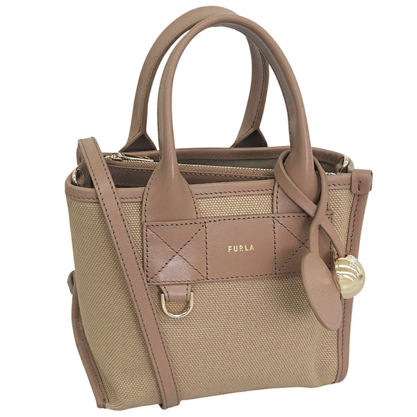 フルラ バッグ メンズ レディース 2WAY ショルダーバッグ キャンバス×レザー ブラウン FURLA DIVIDE IT MINI TOTE WB02068BX20934947S