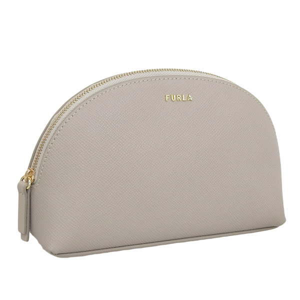 フルラ  レディース ポーチ アウトレット レザー グレー CLASSIC COSMETIC CASE WE00255BX0306M7Y00 FURLA