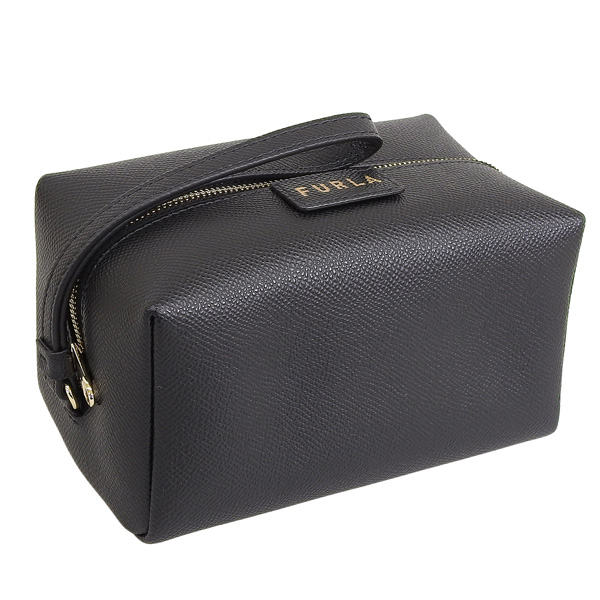 フルラ 化粧ポーチ コスメポーチ レディース アウトレット レザー ブラック CLASSIC-COSMETIC CASE WE00442BX0306O6000 FURLA