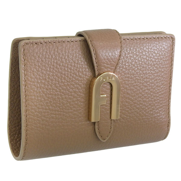 フルラ 財布 レディース 2つ折り 折財布 コンパクト アウトレット ブラウン SOFIA GRAINY M COMPACT WALLET VITELLO WP00021BX2416CAP00 FURLA
