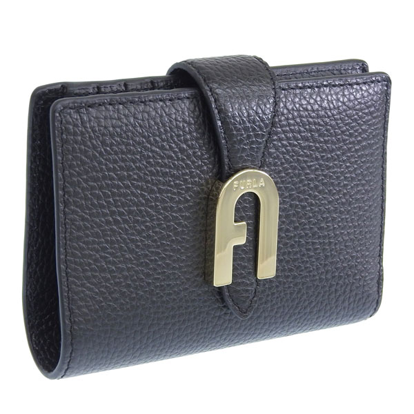 フルラ 財布 レディース 2つ折り 折財布 コンパクト アウトレット レザー ブラック SOFIA GRAINY M COMPACT BIFOLD WALLET WP00021BX2416O6000 FURLA