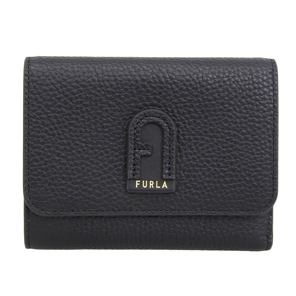 新品未使用 FURLA フルラ 折り財布 ブラック レザー 二つ折り