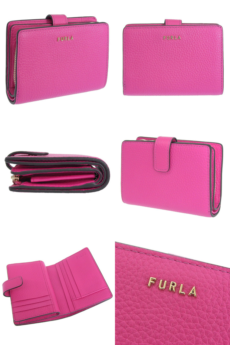 フルラ 財布 レディース 二つ折り財布 アウトレット レザー ピンク 