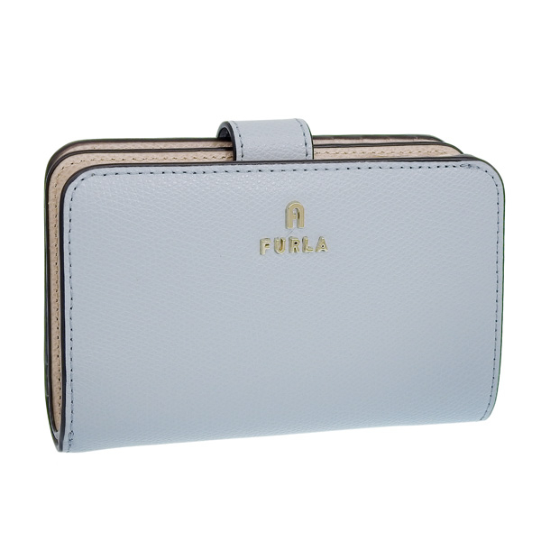 フルラ 財布 レディース 2つ折り 折財布 コンパクト レザー ブルー  