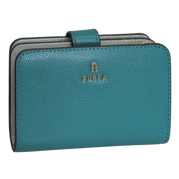 フルラ 財布 レディース 2つ折り 折財布 コンパクト アウトレット レザー グリーングレー カメリア CAMELIA M COMPACT WALLET WP00314ARE0004505S FURLA